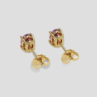 <span>1.72</span> <span class="tooltip-light">Ct.Tw.<span class="tooltiptext">Total Carat Weight</span></span> Pinkish Purple Sapphire Earrings, 18K Yellow Gold 4