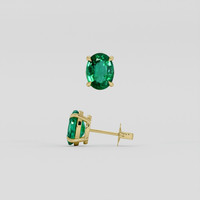 <span>2.64</span>&nbsp;<span class="tooltip-light">Ct.Tw.<span class="tooltiptext">Total Carat Weight</span></span> Emerald Earrings, 18K Yellow Gold 2