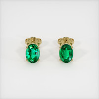 <span>0.73</span>&nbsp;<span class="tooltip-light">Ct.Tw.<span class="tooltiptext">Total Carat Weight</span></span> Emerald Earrings, 18K Yellow Gold 1