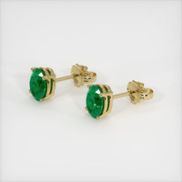 <span>0.73</span>&nbsp;<span class="tooltip-light">Ct.Tw.<span class="tooltiptext">Total Carat Weight</span></span> Emerald Earrings, 18K Yellow Gold 2