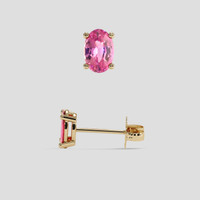 <span>1.14</span>&nbsp;<span class="tooltip-light">Ct.Tw.<span class="tooltiptext">Total Carat Weight</span></span> Pink Sapphire Earrings, 18K Yellow Gold 2