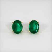 <span>2.42</span>&nbsp;<span class="tooltip-light">Ct.Tw.<span class="tooltiptext">Total Carat Weight</span></span> Emerald Earrings, 18K Yellow Gold 1