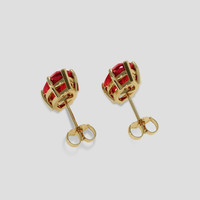 <span>8.00</span>&nbsp;<span class="tooltip-light">Ct.Tw.<span class="tooltiptext">Total Carat Weight</span></span> Ruby Earrings, 18K Yellow Gold 4