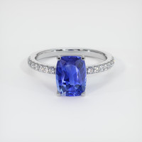 2.50 Ct. Blue Sapphire Ring, Platinum 950 1