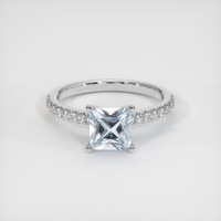 1.23 Ct. Greyish Blue Sapphire Ring, Platinum 950 1