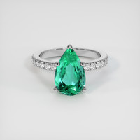 3.23 Ct. Emerald Ring, Platinum 950 1