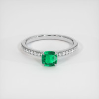 0.57 Ct. Emerald Ring, Platinum 950 1