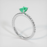 0.54 Ct. Emerald Ring, Platinum 950 2