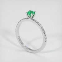 0.31 Ct. Emerald Ring, Platinum 950 2