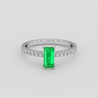 0.70 Ct. Emerald Ring, Platinum 950 1
