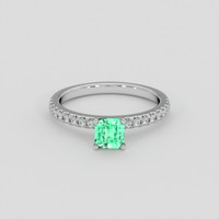 0.55 Ct. Emerald Ring, Platinum 950 1