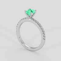 0.55 Ct. Emerald Ring, Platinum 950 2