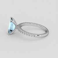 1.67 Ct. Blue Aquamarine Ring, Platinum 950 4