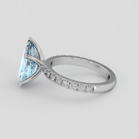 2.63 Ct. Blue Aquamarine Ring, Platinum 950 4