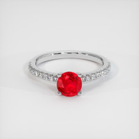 1.10 Ct. Ruby Ring, Platinum 950 1