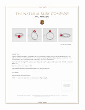 Ruby Ring 1.08 Ct., Platinum 950 Appraisal