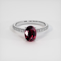 1.66 Ct. Ruby Ring, Platinum 950 1