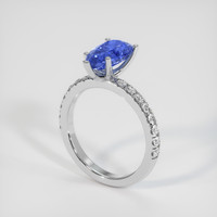 2.74 Ct. Blue Sapphire Ring, Platinum 950 2
