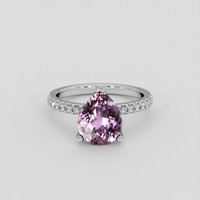 3.09 Ct. Pinkish Purple Sapphire Ring, Platinum 950 1