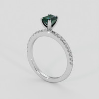 1.00 Ct. Bluish Green Sapphire Ring, Platinum 950 2