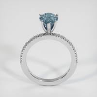 2.41 Ct. Greenish Blue Sapphire Ring, Platinum 950 3