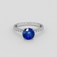 1.31 Ct. Blue Sapphire Ring, Platinum 950 1