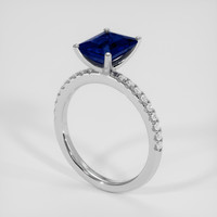 2.71 Ct. Blue Sapphire Ring, Platinum 950 2