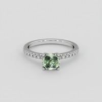 1.34 Ct. Green Sapphire Ring, Platinum 950 1