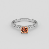 0.97 Ct. Orangish Brown Sapphire Ring, Platinum 950 1