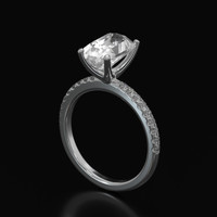 3.16 Ct. White Sapphire Ring, Platinum 950 2