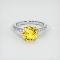 3.54 Ct. Yellow Sapphire Ring, Platinum 950 1