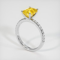 2.61 Ct. Yellow Sapphire Ring, Platinum 950 2