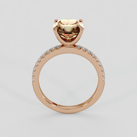 2.91 Ct. Golden Brown Garnet Ring, 14K Rose Gold 3