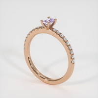 0.23 Ct. Purple Sapphire Ring, 14K Rose Gold 2
