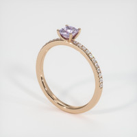 0.59 Ct. Purple Sapphire Ring, 14K Rose Gold 2