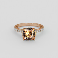 2.91 Ct. Golden Brown Garnet Ring, 18K Rose Gold 1