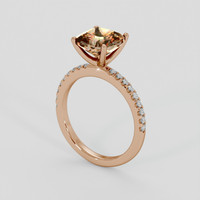 2.91 Ct. Golden Brown Garnet Ring, 18K Rose Gold 2