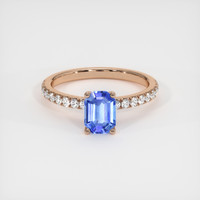 1.10 Ct. Blue Sapphire Ring, 18K Rose Gold 1
