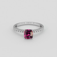 1.92 Ct. Purplish Red Rhodolite Garnet Ring, Silver 1
