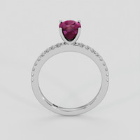 1.92 Ct. Purplish Red Rhodolite Garnet Ring, Silver 3