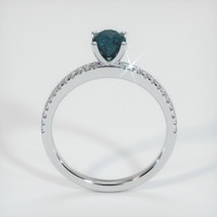 0.61 Ct. Greenish Blue Sapphire Ring, 10K White Gold 3