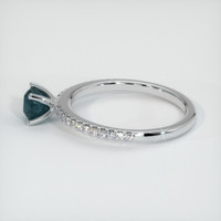 0.61 Ct. Greenish Blue Sapphire Ring, 10K White Gold 4