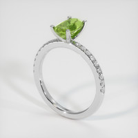 1.28 Ct. Green Tourmaline Ring, 10K White Gold 2