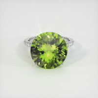8.62 Ct. Green (Lime Green) Peridot Ring, 10K White Gold 1