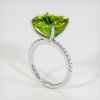 8.62 Ct. Green (Lime Green) Peridot Ring, 10K White Gold 2