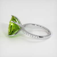 8.62 Ct. Green (Lime Green) Peridot Ring, 10K White Gold 4