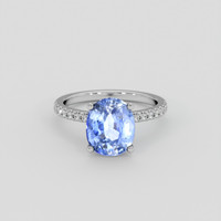 4.00 Ct. Blue Sapphire Ring, 10K White Gold 1