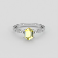1.22 Ct. Yellow Sapphire Ring, 10K White Gold 1