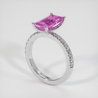 2.25 Ct. Pink Sapphire Ring, 10K White Gold 2