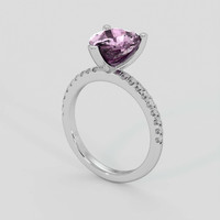 3.09 Ct. Pinkish Purple Sapphire Ring, 10K White Gold 2
